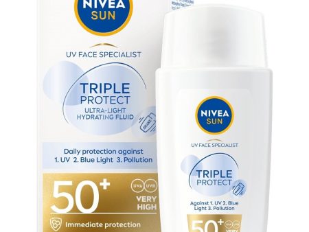 Nivea Sun UV Face Specialist Triple Protect Sun Fluid SPF50+ 40ml Online now