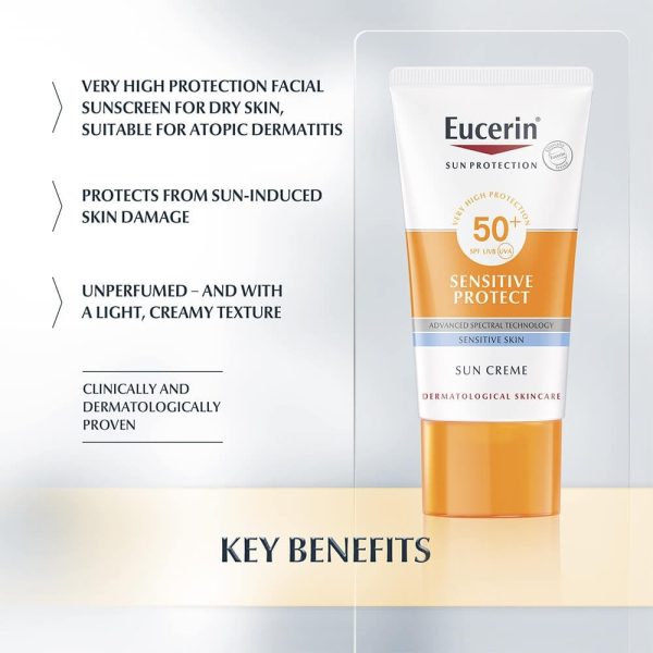 Eucerin Sensitive Protect Face Sun Cream SPF50+ 50ml For Sale