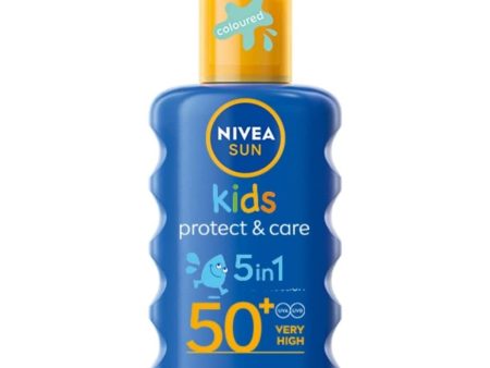 Nivea Sun Kids Protect & Care 5-In-1 Coloured Spray SPF50+ 200ml Online Hot Sale