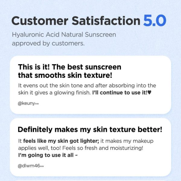 Isntree Hyaluronic Acid Natural Sun Cream PA++++ SPF50+ 50ml Online