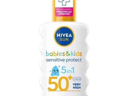 Nivea Sun Babies & Kids Sensitive Protect Sun Cream Spray SPF50+ 200ml Online Hot Sale