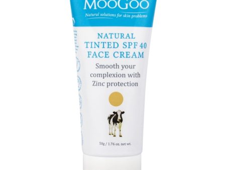 MooGoo Natural Tinted Face Cream SPF40 50g Hot on Sale