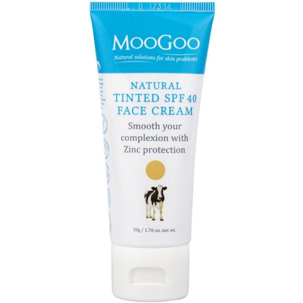 MooGoo Natural Tinted Face Cream SPF40 50g Hot on Sale