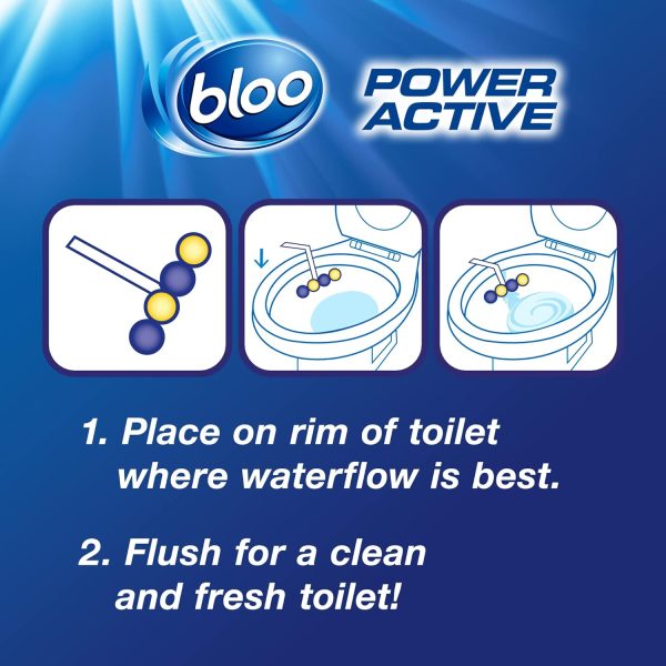 Bloo Power Active Toilet Rim Block Lemon, with Anti-Limescale, Cleaning Foam For Sale