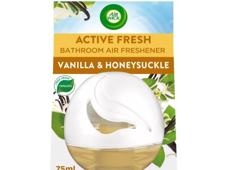 Air Wick Vanilla & Honeysuckle Active Fresh Bathroom Air Freshener 75ml Online Sale