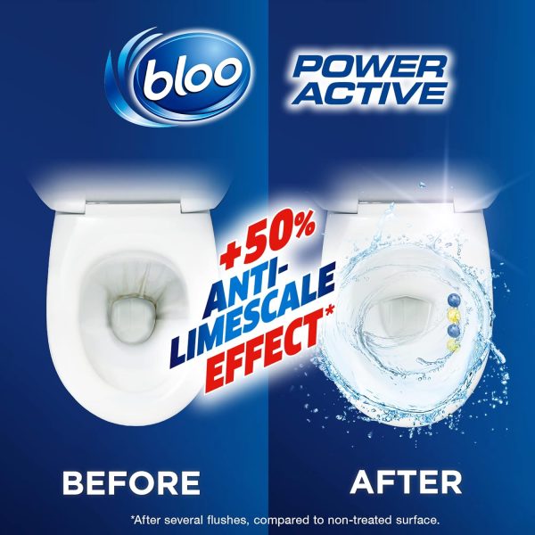 Bloo Power Active Toilet Rim Block Lemon, with Anti-Limescale, Cleaning Foam For Sale