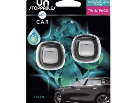 Febreze Unstoppables Car Clip Fresh Air Freshener Twin Pack For Discount