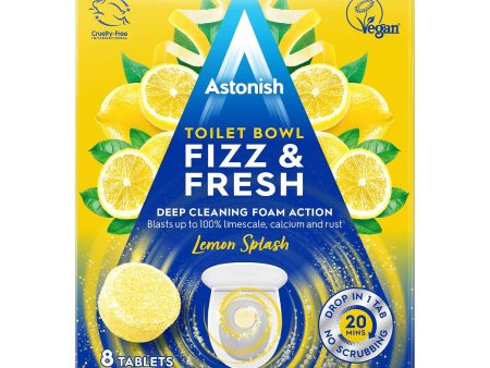 Astonish Toilet Bowl Deep Cleaner Fizz Fresh Lemon Splash Scent 8 Tabs Limescale on Sale