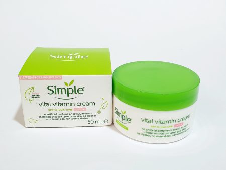 SIMPLE VITAL VITAMIN DAY CREAM SPF-15-UVA-UVB 50ML Cheap