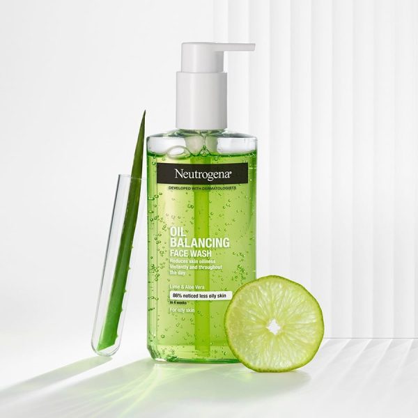 Neutrogena Oil Balancing Face Wash for Oily Skin with Lime & Aloe Vera 200ML Supply