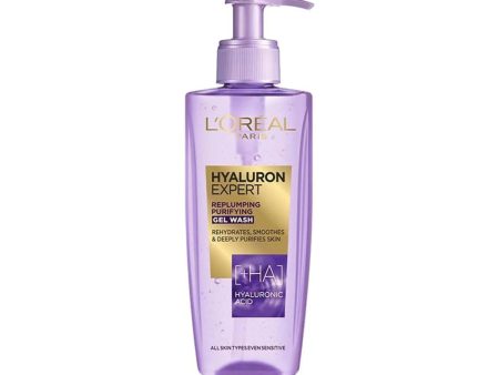 L Oréal Paris Hyaluron Expert Gel Wash, Hyaluronic Acid, Hydrates and Replumps Skin, 200ml Supply