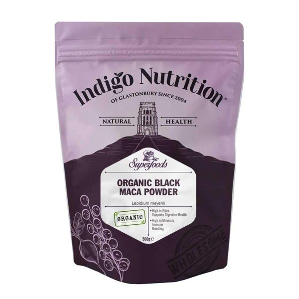 INDIGO NUTRITION ORGANIC BLACK MACA POWDER 500g Hot on Sale