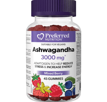 Preferred Nutrition Ashwagandha 3000mg (Mixed Berry) - 45 Gummies Sale