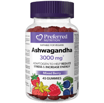 Preferred Nutrition Ashwagandha 3000mg (Mixed Berry) - 45 Gummies Sale