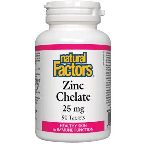 Natural Factors Zinc Chelate 25mg 90 Tabs Online Sale