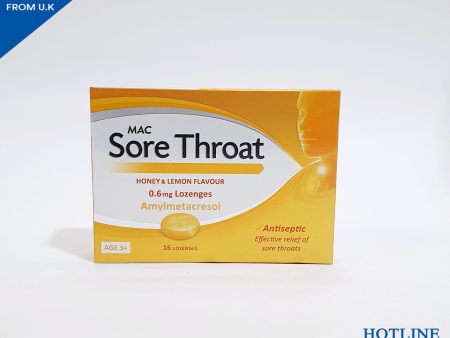 MAC SORE THROAT AMYLMETACRESOL HONEY & LEMON FLAVOUR 0.6 MG 16 LOZENGES Hot on Sale