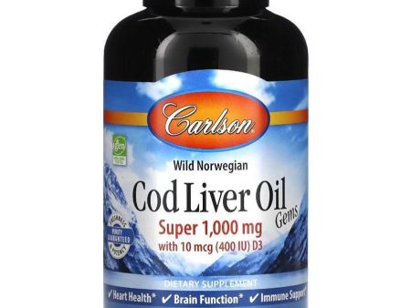 Carlson Super Cod Liver Oil 1000MG 250 Soft Gels Hot on Sale