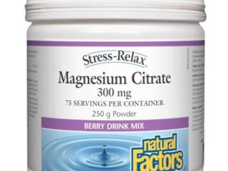 Natural Factors Magnesium Citrate 300mg Natural Berry Drink Mix Powder 250g Online