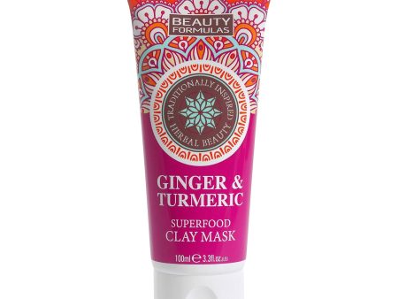 BEAUTY FORMULAS GINGER & TURMERIC SUPERFOOD CLAY MASK 100 ML on Sale