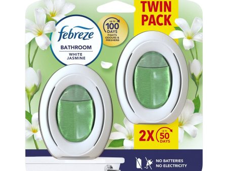 FEBREZE BATHROOM AIR FRESHENER TWIN PACK WHITE JASMINE Supply