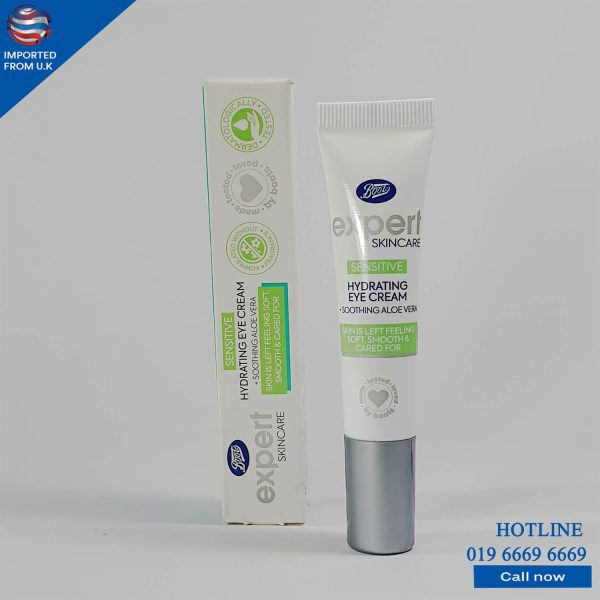 BOOTS EXPERT SENSITIVE HYDRATING + SOOTHING ALOE VERA EYE CREAM 15 ML For Discount