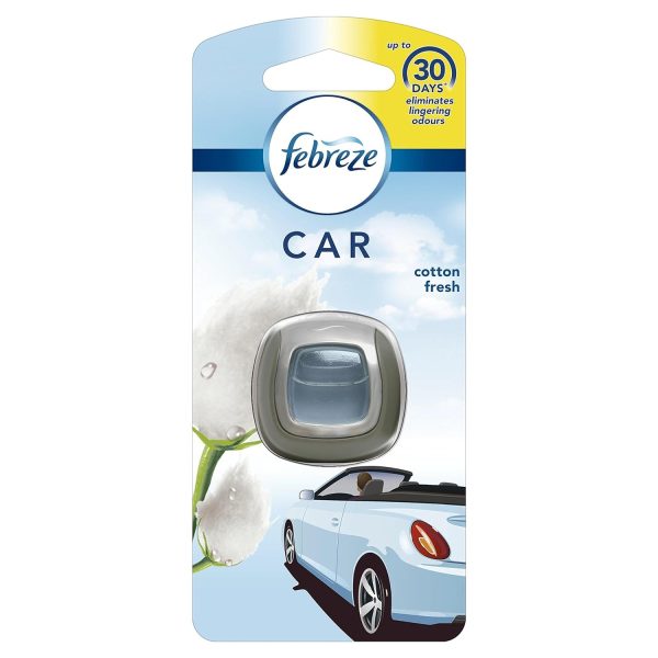 FEBREZE CLIP-ON CAR AIR FRESHENER COTTON FRESH 2 ML Online now