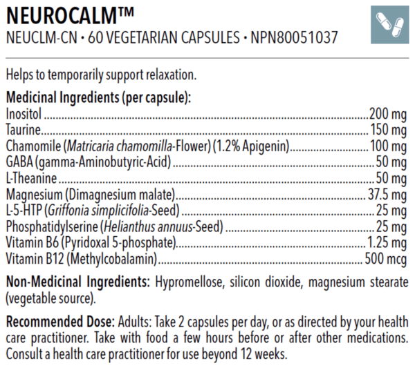 Designs for Health NeuroCalm 60 Veg Capsules Hot on Sale