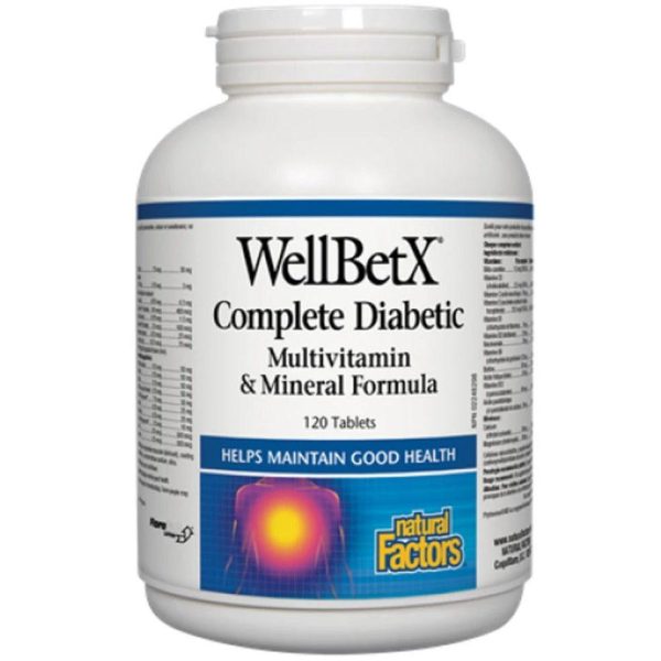 Natural Factors Wellbetx Complete Diabetic Multivitamin & Miniral Formula 120 Tabs Cheap