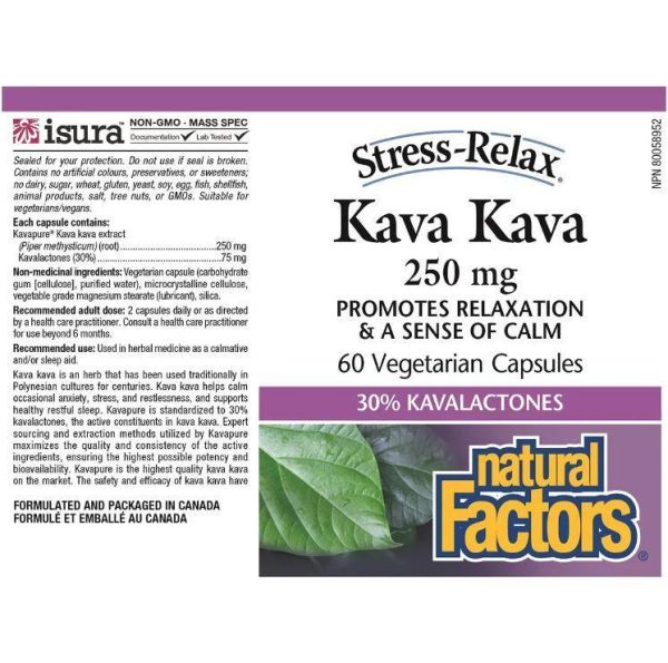 Natural Factors Kava Kava 250mg 60 Veggie Caps Hot on Sale