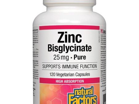 Natural Factors Zinc Bisglycinate 25mg 120 Veggie Caps For Discount