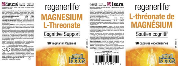 Natural Factors Regenerlife Magnesium L-Threonate 667 mg 90 Veggie Caps Discount