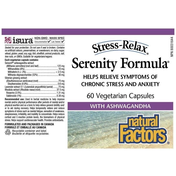 Natural Factors Stress-Relax Serenity Formula 60 Veggie Caps Online Hot Sale