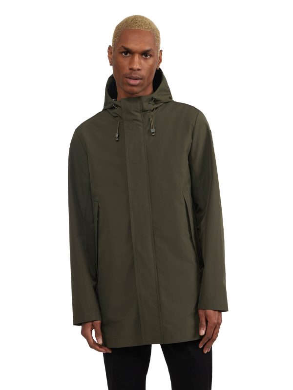 Kaito manteau mi-longueur avec capuchon pour hommes Online Sale