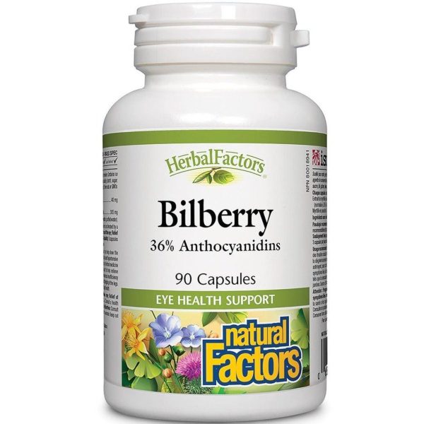 Natural Factors Herbal Factors Bilberry 90 Caps on Sale