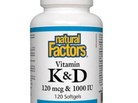 Natural Factors Vitamin K & D 120mcg & 1000 IU 120 Softgels on Sale