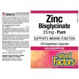 Natural Factors Zinc Bisglycinate 25mg 120 Veggie Caps For Discount