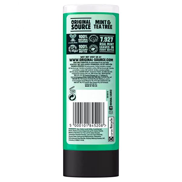 ORIGINAL SOURCE TINGLY MINT & TEA TREE SHOWER GEL 250 ml Supply