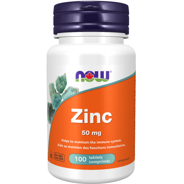 NOW Zinc 50mg 100 Tablets Discount