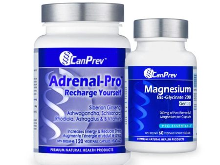 CanPrev Adrenal Pro 120 Capsules + Magnesium Bisglycinate 60 Capsules - SHRINK Cheap