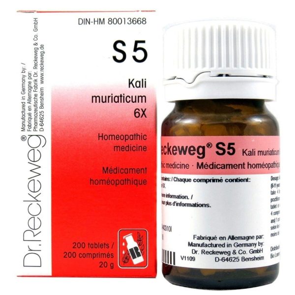 Dr. Reckeweg S5 6X Kali Muriaticum 200 Tabs For Discount