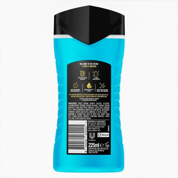 LYNX ICE CHILL 3 IN 1 ALL DAY FRESH SHOWER GEL 225 ML Online now