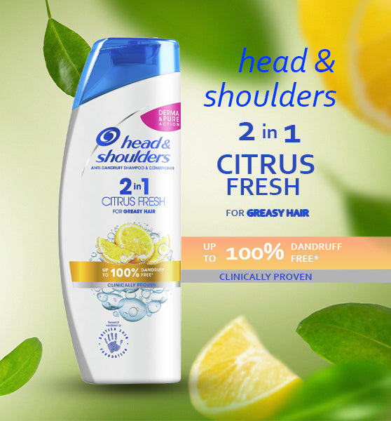 Head & Shoulders Citrus Fresh 2 in 1 Anti Dandruff Shampoo for greasy hair 330 ml Online Hot Sale