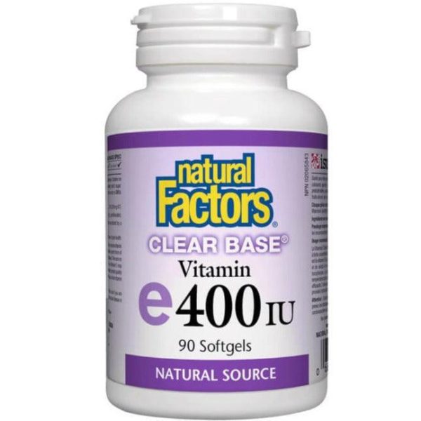 Natural Factors Clear Base Vitamin E 400IU Clear Base 90 Softgels Fashion