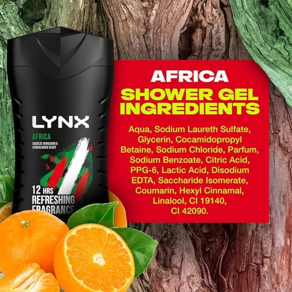 Lynx 12hr Refreshing Africa Squeezed Mandarin & Sandalwood Bodywash, 225mlL Online Sale