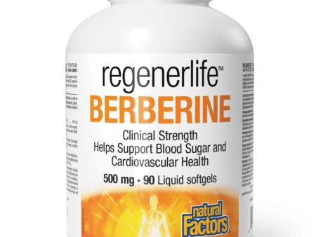 Natural Factors RegenerLife Berberine 500 mg 90 liquid softgels Online Hot Sale