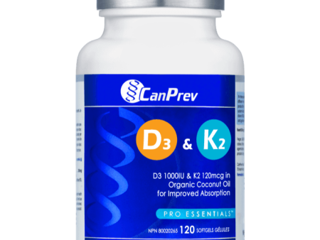 CanPrev D3 + K2 with Organic Coconut Oil Base 120 Softgels Discount