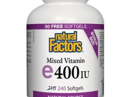 Natural Factors Mixed Vitamin E 400IU 240 Softgels Bonus Size For Cheap