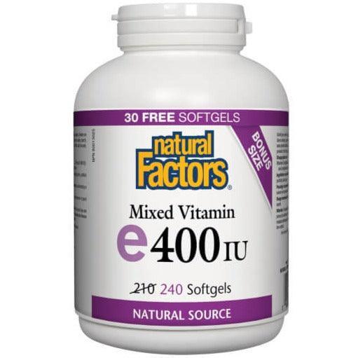 Natural Factors Mixed Vitamin E 400IU 240 Softgels Bonus Size For Cheap